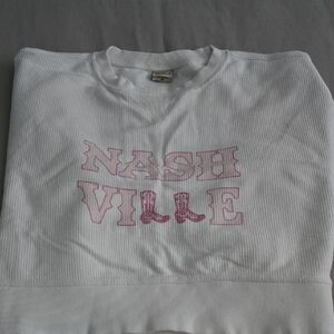 Nashville Cropped Oversized Corded Sweatshirt